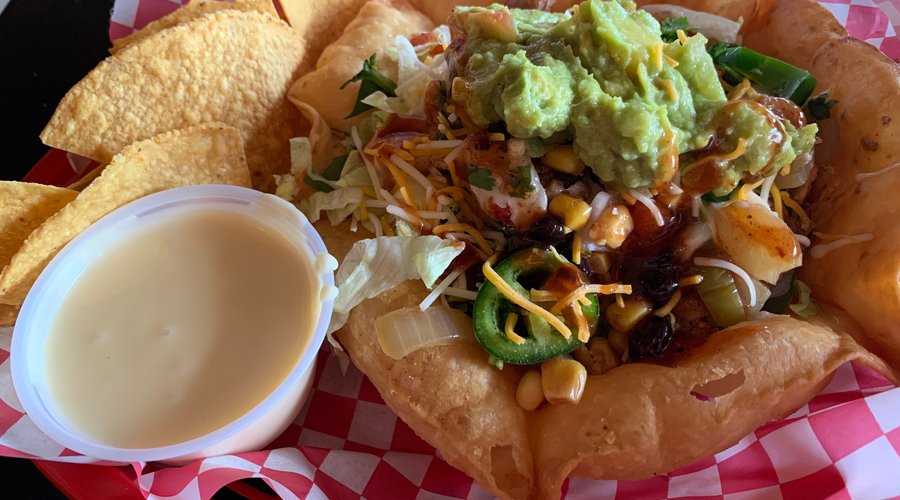 Fried Tortilla Bowl with Guacamole 