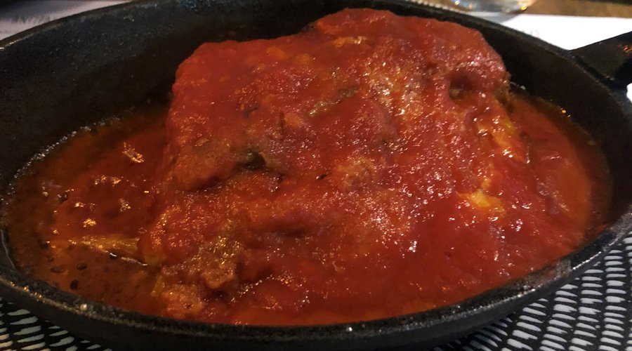 Before I added more parmasan cheese - awesome lasagna!