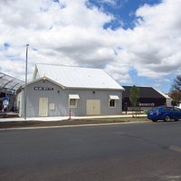 Entrance to the Rail Museum, dark building in the RH background houses the large HO gauge model railway