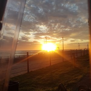 Sun rise view from the caravan