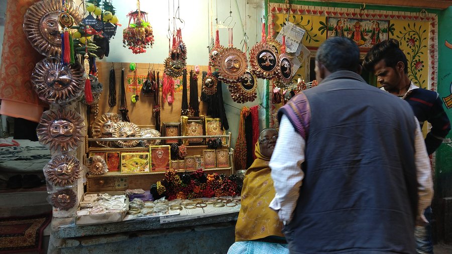 small shops selling pooja related stuff 