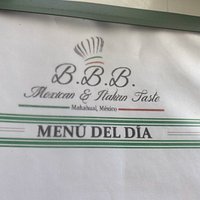 Name of Restaurant and part of the menu