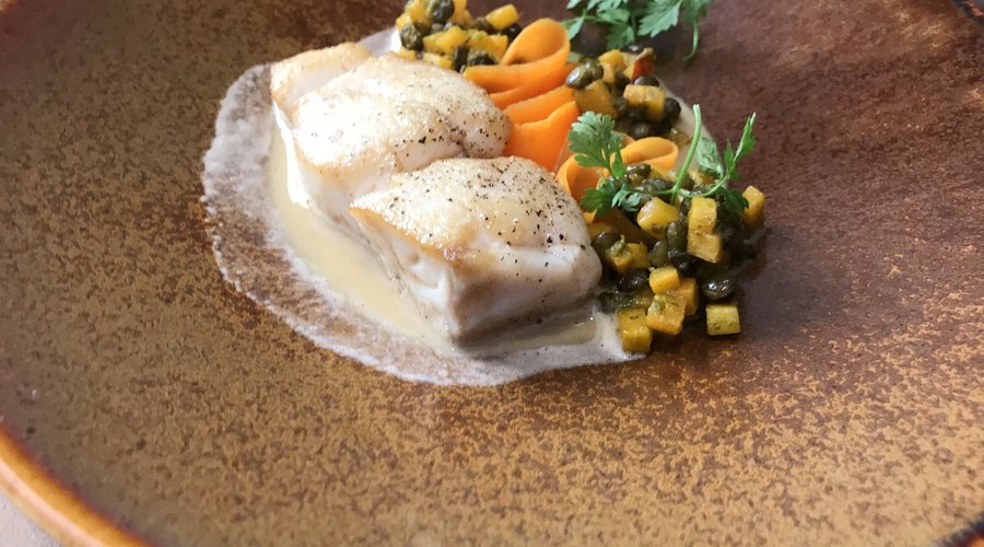 Skrei met butternut.