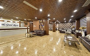 The Grand Kaisar in Srinagar, image may contain: Floor, Flooring, Indoors, Foyer
