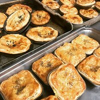 LUNCH??? Home made gourmet pies . Free range chicken ones. Free range pork ones. Veggie ones. All very yummy ones.