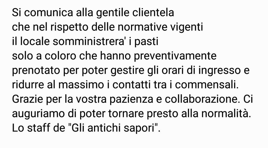 Avviso alla gentile clientela 