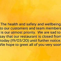 Our restaurant is closed as per today. Apologies for any inconvenience.