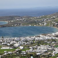 View of Parikia Bay from the Holy Monastery of Agioi Anargyroi - Paros, Greece