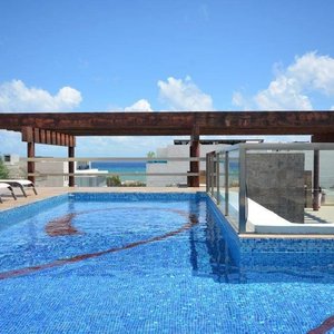 Cool off in the roof top pool
