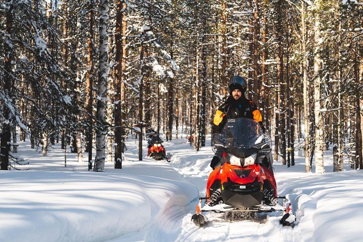 Snowmobile Safari into the Arctic Circle Forest | Rovaniemi, Finland