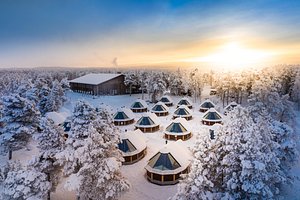 Wilderness Hotel Inari in Inari, image may contain: Resort, Hotel, Scenery, Outdoors