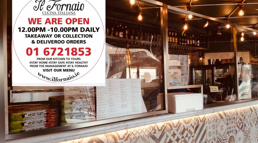 
we are open we have taken the measures to be COVID 
 safe and are offering Collections (01 6721853) and Deliveroo  click :
https://deliveroo.ie/menu/dublin/financial-services-