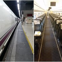 İspanya'nın, devlete ait demir yolu hizmetlerini işleten Renfe'nin konforlu vagonları. AVE (Alta Velocidad Española), İspanya'da Renfe tarafından işletilen hızlı tren ağının kısa adı.