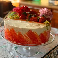 Pink Champagne and Strawberry Cake