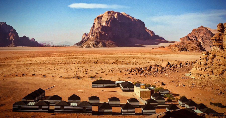 Overview of camp over to Wadi Rum Village
