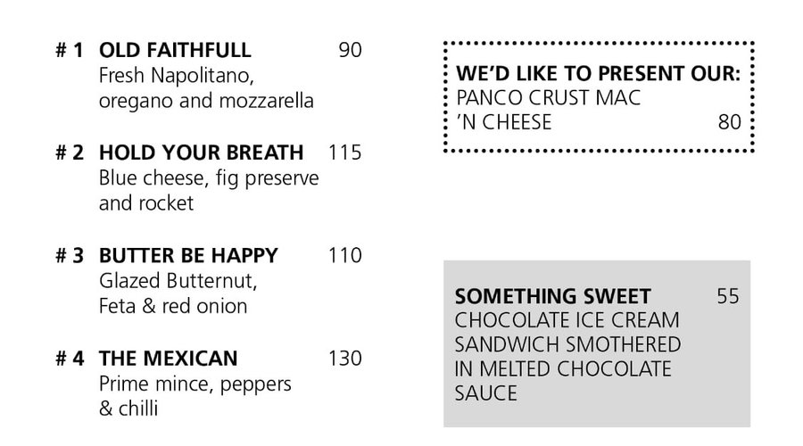 Menu for Lockdown from Friday 1 May 2020 until ......