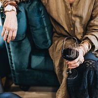 Relax in our lounge area in front of our wood fireplace and enjoy a glass of one of our award winning wines.