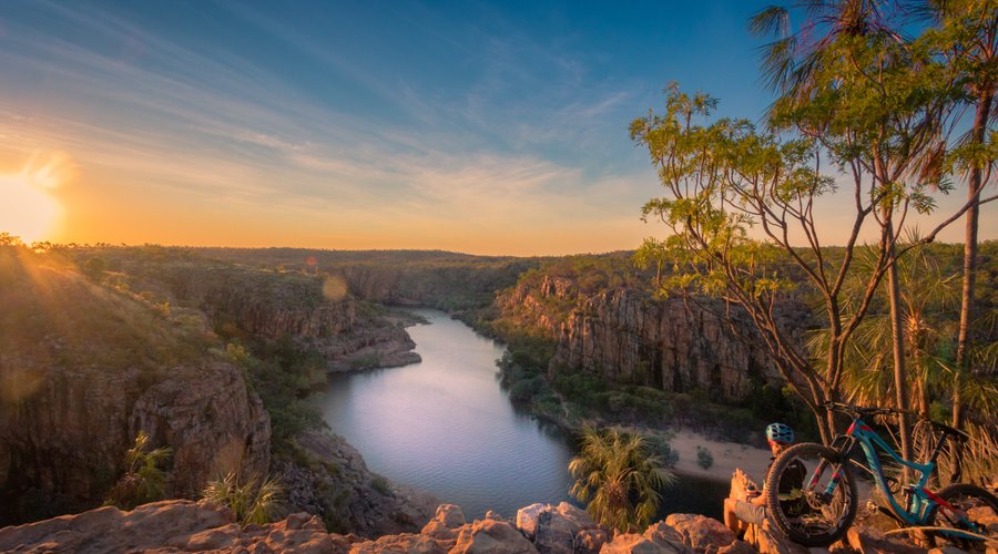 Ride on one of the many trails around Nitmiluk National Park (Katherine Gorge). Take in the sunrise or sunset at one of the lookout viewpoints.