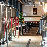 View from the Brewery and Bar to the Kitchen