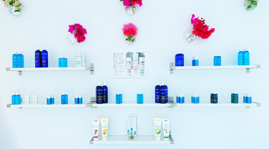Our custom skin care line, sold in our lobby