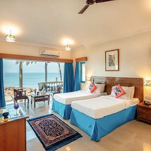 Our newly upgraded sea-facing rooms - you can listen to the symphony of the waves while lying on your bed. 