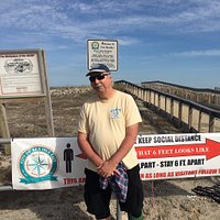 Beautiful day on Sea Isle City boardwalk promenade.