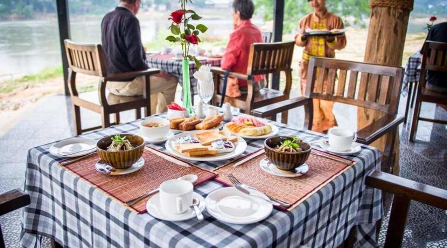 Open-air riverside restaurant