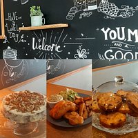 Carrot cake, fish and chips, cookies, le tout fait maison