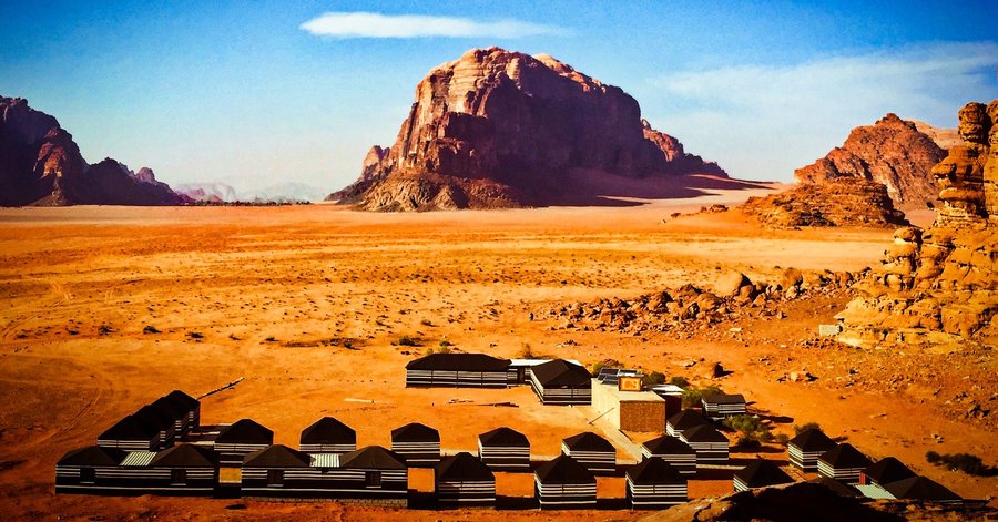 Overview of camp over to Wadi Rum Village