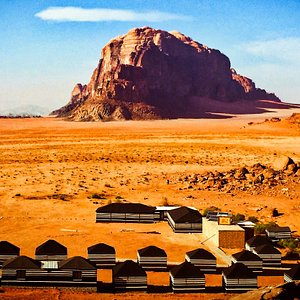 Overview of camp over to Wadi Rum Village