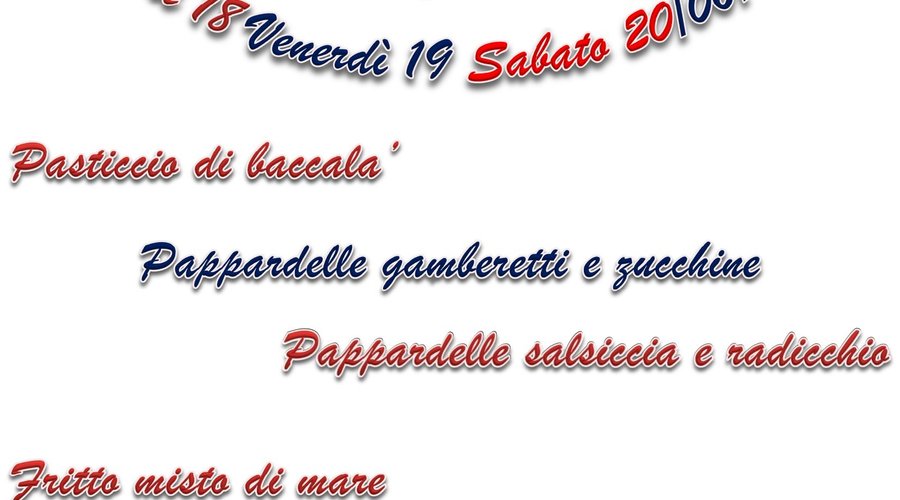 MENU' SETTIMANALE