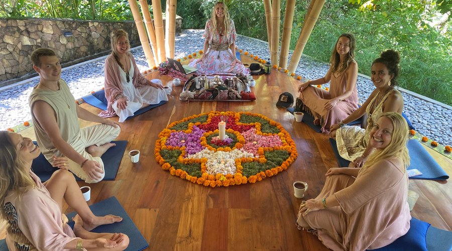 Cacao ceremony at the Amori Wellness Centre