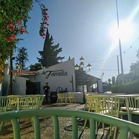 terraza al atardecer