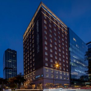 Casa Andina Premium San Isidro in Lima, image may contain: Ceiling Fan, Bed, Furniture, Chair