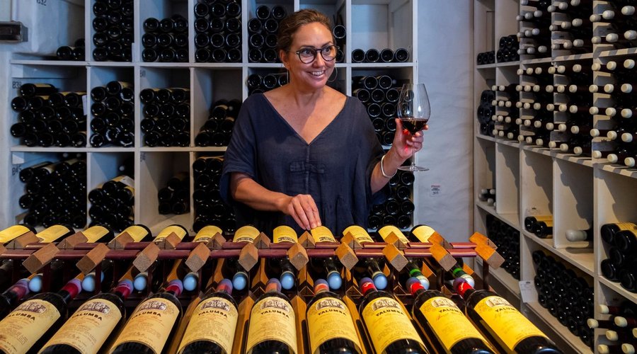 Admiring our back vintages of The Signature, one of Yalumba's Rare and Fine wines.
