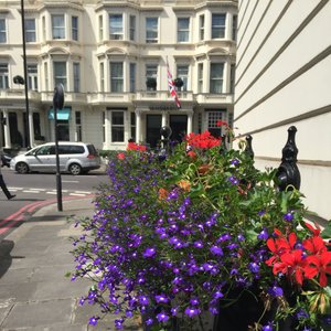 Outside our hotel in London circa 2015