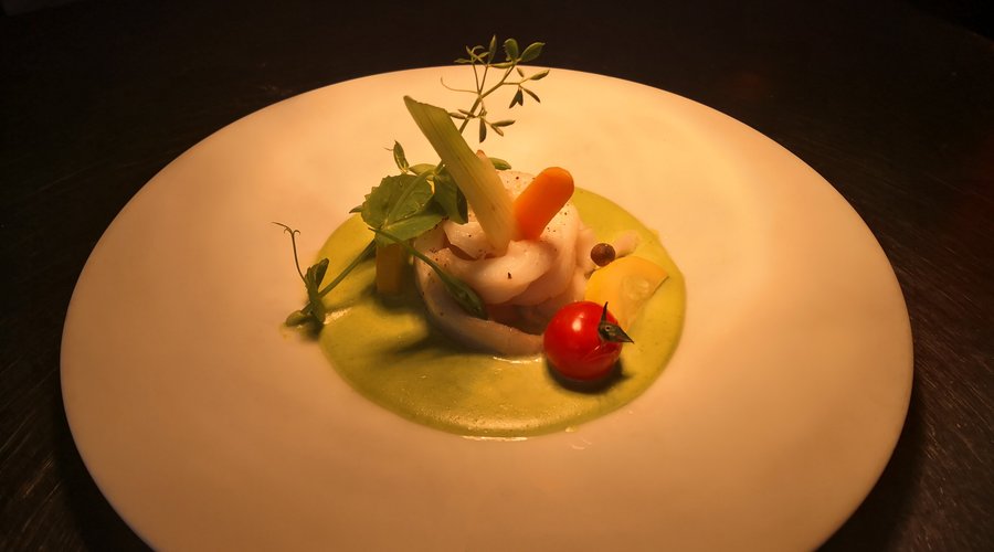 Filet de Flétan noir, crémeux de petit pois 
