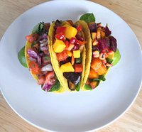 Tacos come with a choice of salsas or guacamole