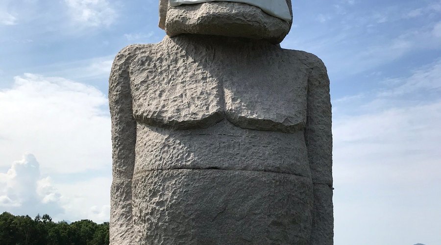 Moai in a mask