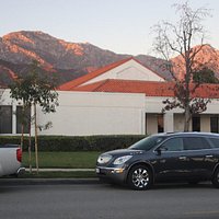 Mountains behind the church