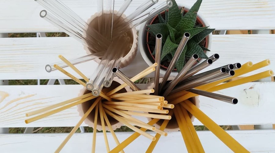 As we are  trying to be as Zero Waste as possible  we will offer you straws from metal, glass, pasta or straw. :) Your choice