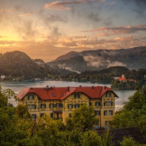 Hotel Triglav Bled in Bled, image may contain: Hotel, Inn, City, Street