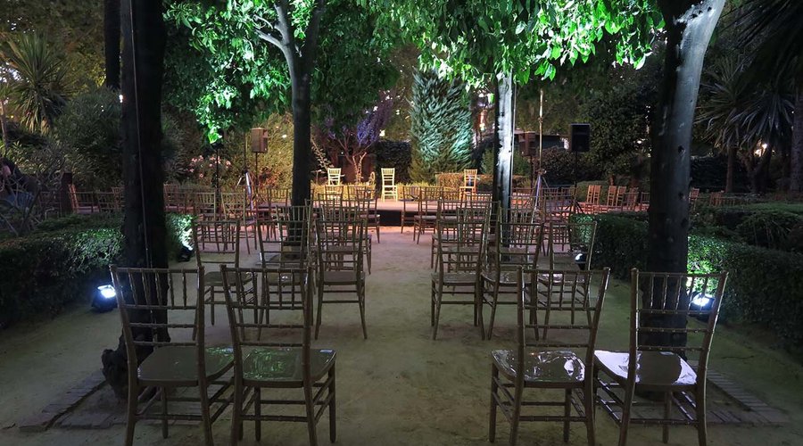 Jardines del Hotel Alfonso XIII. Durante julio y agosto 2020 ofreceremos los espectáculos en este entorno tan espectacular.