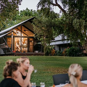 Booked a Villas? The rolling green lawns are yours to set up your own intimate dinner setting on the banks of Lake Kununurra. 
