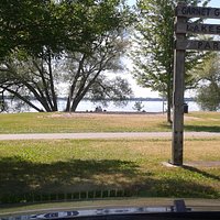 View from the parking lot toward the main beach.
