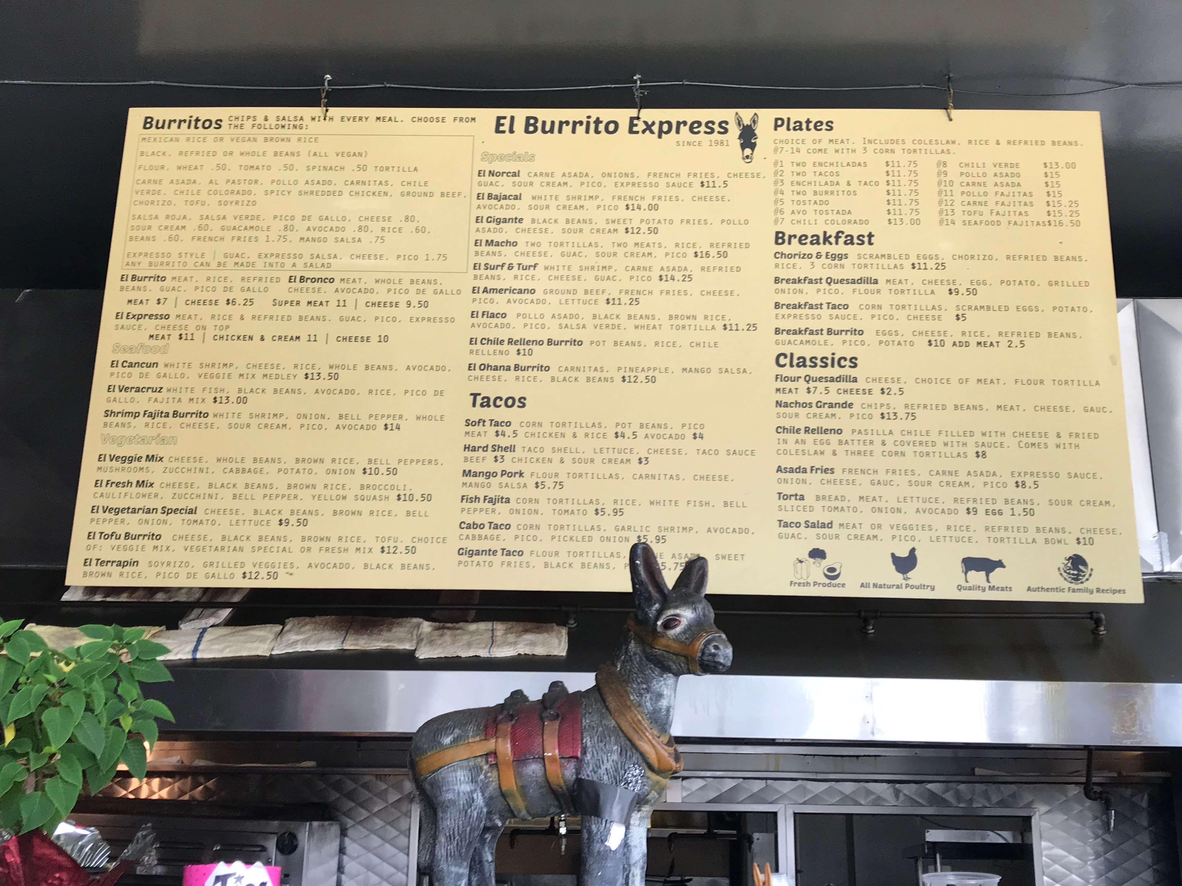 EL BURRITO EXPRESS San Francisco Sunset District Menu Prices Restaurant Reviews Tripadvisor