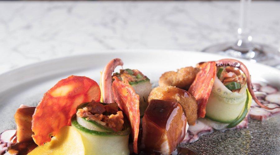 Porc Ibérique au poulpe mariné