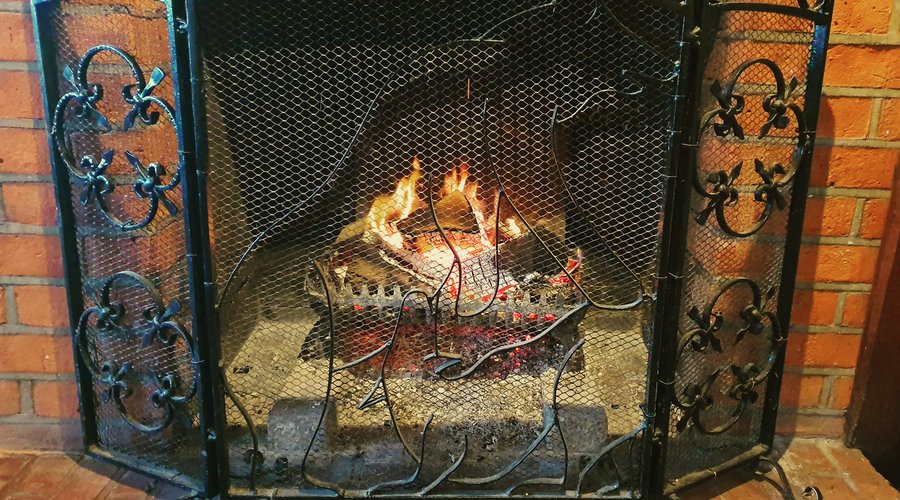 Welcoming open fire in the cooler months