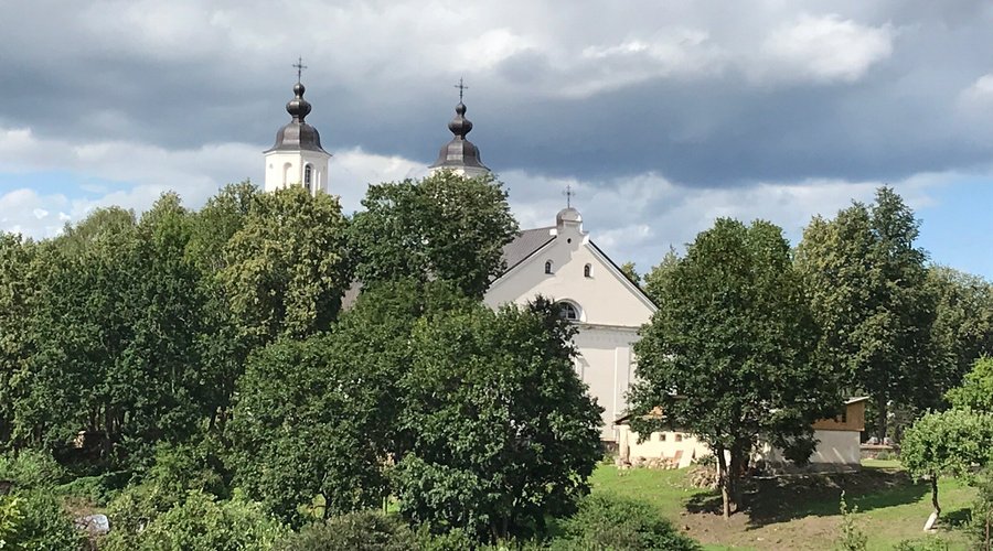 A church view from Zarasai Public Libeary deck.