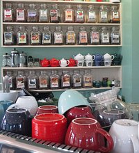 Selection of teas at at Sidamo Coffee and Tea in Maple Lawn, Fulton, Maryland